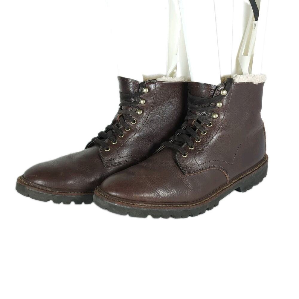 Allen Edmonds Men's US12D Brown Leather Shearling Lined Weatherproof Ankle Boot